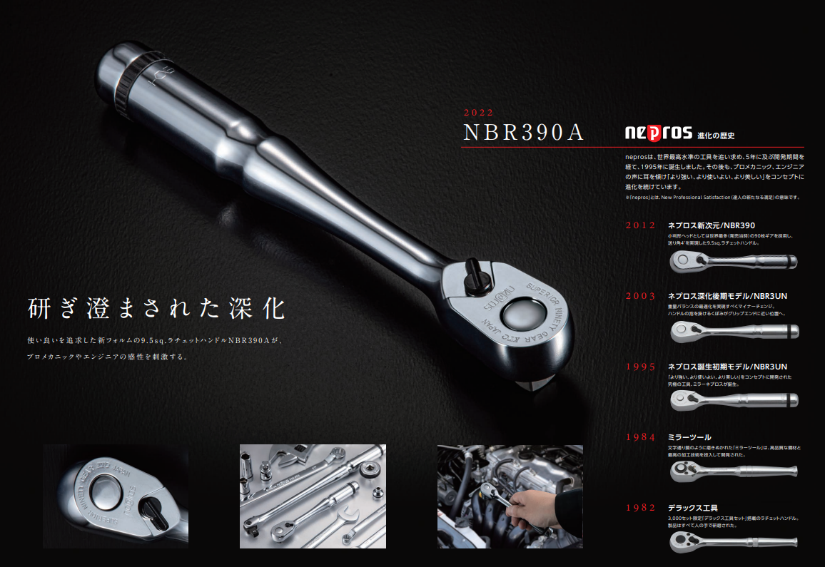 より軽く、より使いよいを追求した新フォルムに深化 ネプロス より軽く、より使いよいを追求した新フォルムに深化 ネプロス